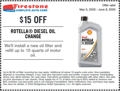 Firestone Diesel Oil Change Coupon