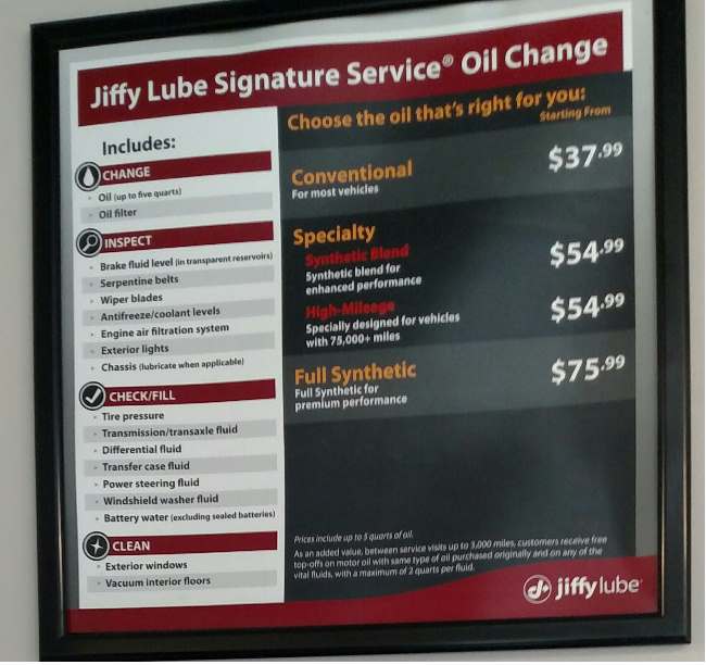 Jiffy Lube Oil Change Prices By Location